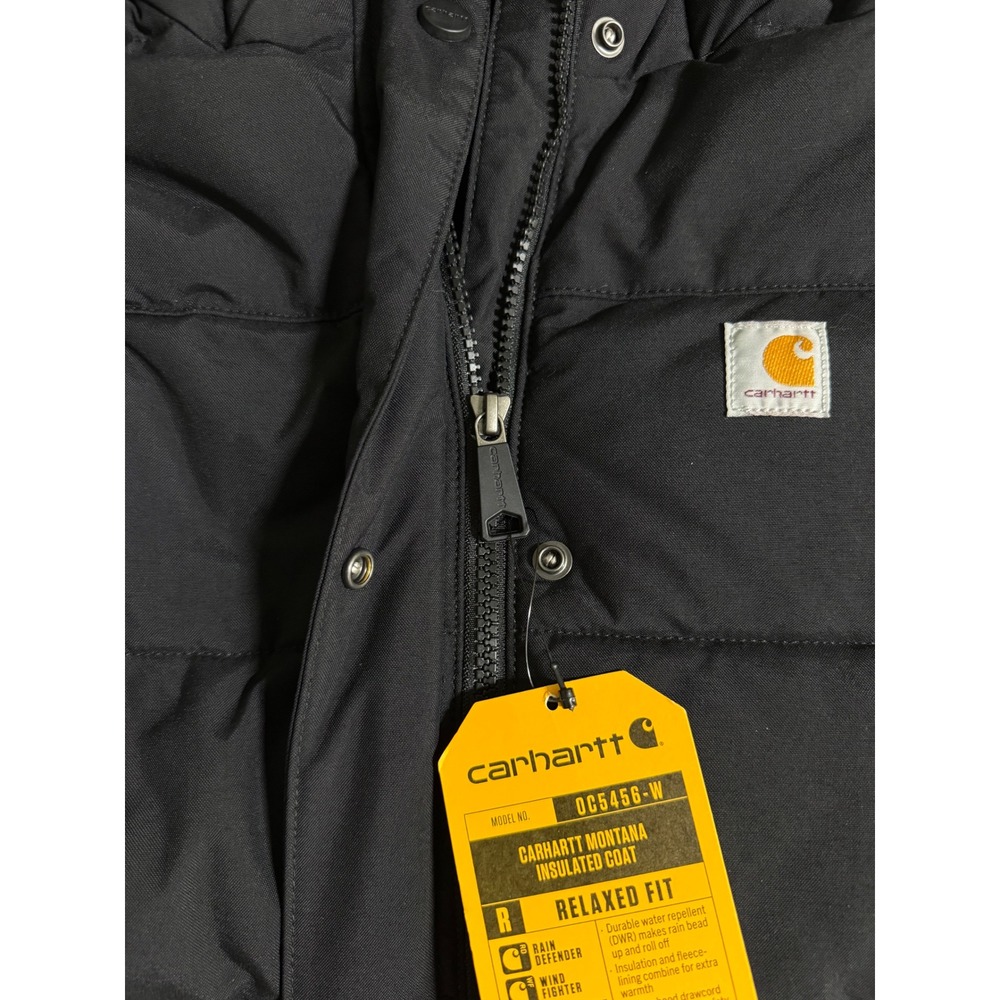 Carhartt Montana Insulated Coat Womens M Black Faux Fur Hood Parka OC5456 - Picture 8 of 12